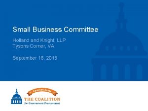 Small Business Committee Holland Knight LLP Tysons Corner