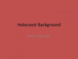 Holocaust Background Anne Frank Unit Hitlers Rise to