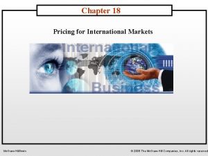 Pricing for international markets