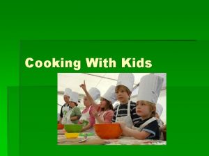 Cooking skills by age
