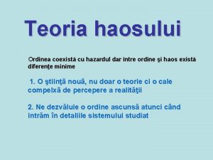 Teoria haosului exemple