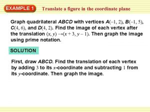 How do you translate a figure in a coordinate plane