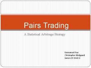 Pairs trading cointegration