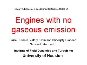 Energy Advancement Leadership Conference GEMI UH Engines with