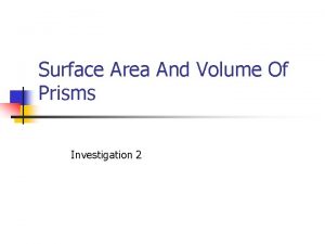 Surface area investigation Surface area investigation