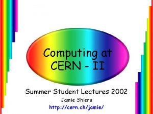 Cern summer student lectures