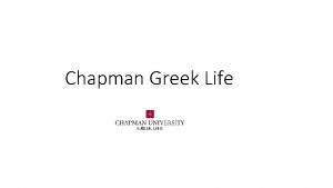 Chapman greek life