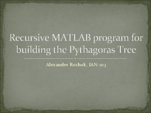 Matlab pythagoras