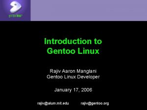 Gentoo graphical installer