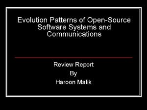 Evolution Patterns of OpenSource Software Systems and Communications