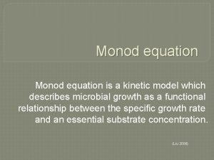 Monod equation