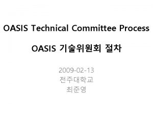 OASIS Technical Committee Process OASIS 2009 02 13