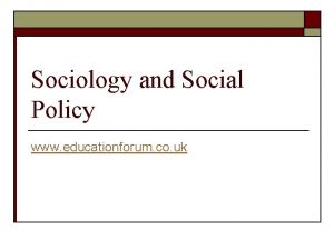 Social policy examples
