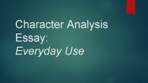 Character analysis thesis examples