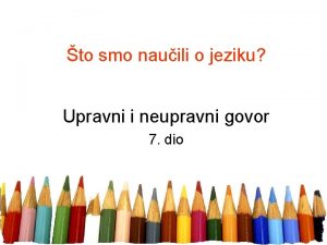 Upravni i neupravni govor srpski jezik