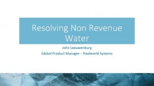 Non revenue water