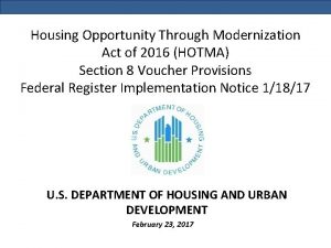 Housing opportunity through modernization act of 2016