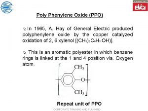 Polyphenylene oxide applications