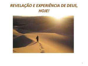 REVELAO E EXPERINCIA DE DEUS HOJE 1 EMENTA