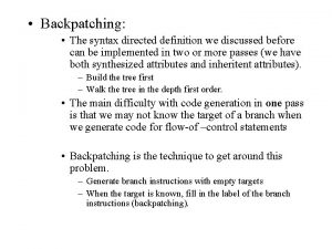 Backpatching example