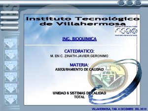 5 ING BIOQUIMICA CATEDRATICO M EN C ZINATH