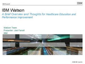 Ibm research watson