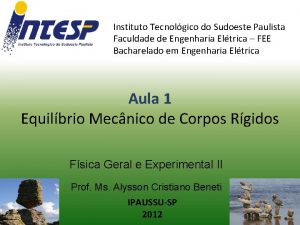 Instituto Tecnolgico do Sudoeste Paulista Faculdade de Engenharia