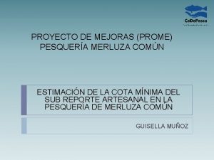 PROYECTO DE MEJORAS PROME PESQUERA MERLUZA COMN ESTIMACIN