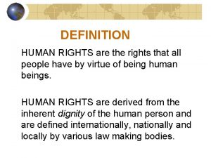 Categories of human rights