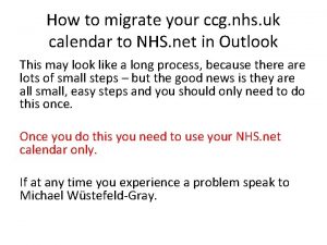 How to migrate your ccg nhs uk calendar
