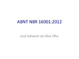 Abnt nbr 16001