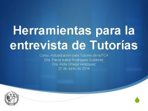 Herramientas para la entrevista de Tutoras Curso Actualizacin