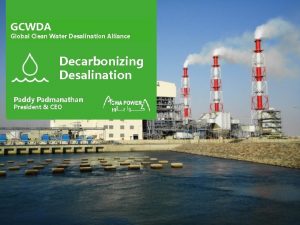 GCWDA Global Clean Water Desalination Alliance Decarbonizing Desalination