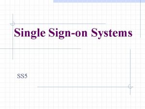 Single Signon Systems SS 5 Scenario Going to