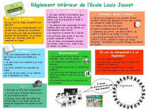 Rglement intrieur de lcole Louis Jouvet Vie en