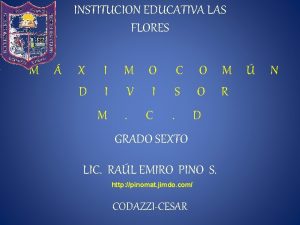 INSTITUCION EDUCATIVA LAS FLORES M X D I