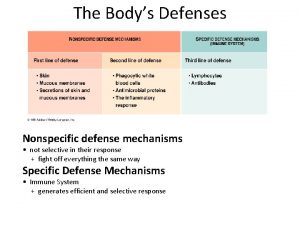 Specific defense vs nonspecific defense