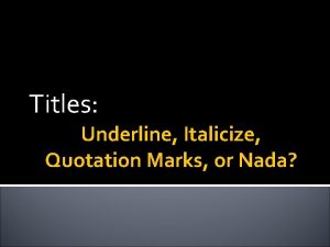 Are book titles put in quotes Are book titles put in quotes