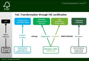 Forest Stewardship Council To C Transformation through FSC