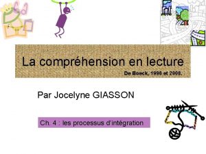 La comprhension en lecture De Boeck 1996 et