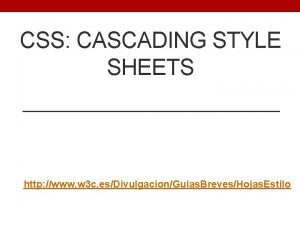 Cascading style sheets definition