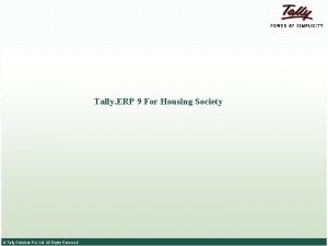 Tally erp 9 for housing society free download Tally erp 9 for housing society free download