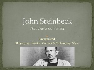 John steinbeck background