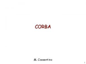 Corba history