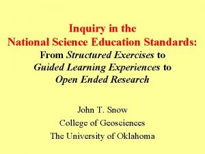 National science education standards inquiry