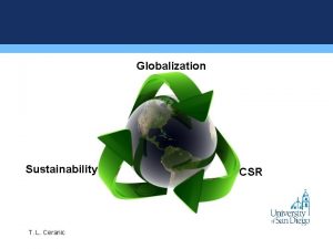 Globalization Sustainability T L Ceranic CSR Business has