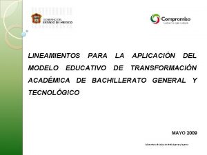 LINEAMIENTOS MODELO PARA LA APLICACIN DEL EDUCATIVO DE