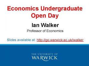 Ian walker economics