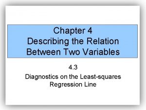 Chapter 4 Describing the Relation Between Two Variables