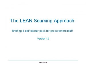 Lean sourcing